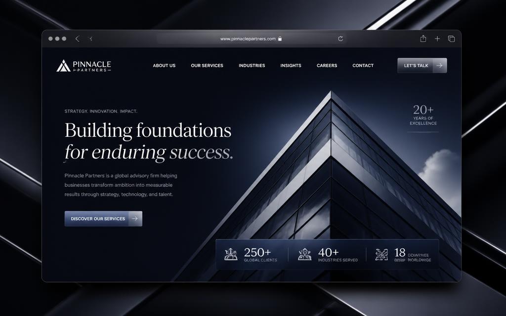 Site institucional para empresa de advisory global