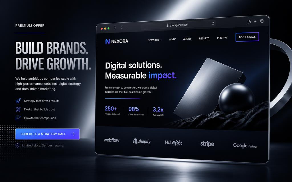 Landing page de oferta para agência de crescimento digital