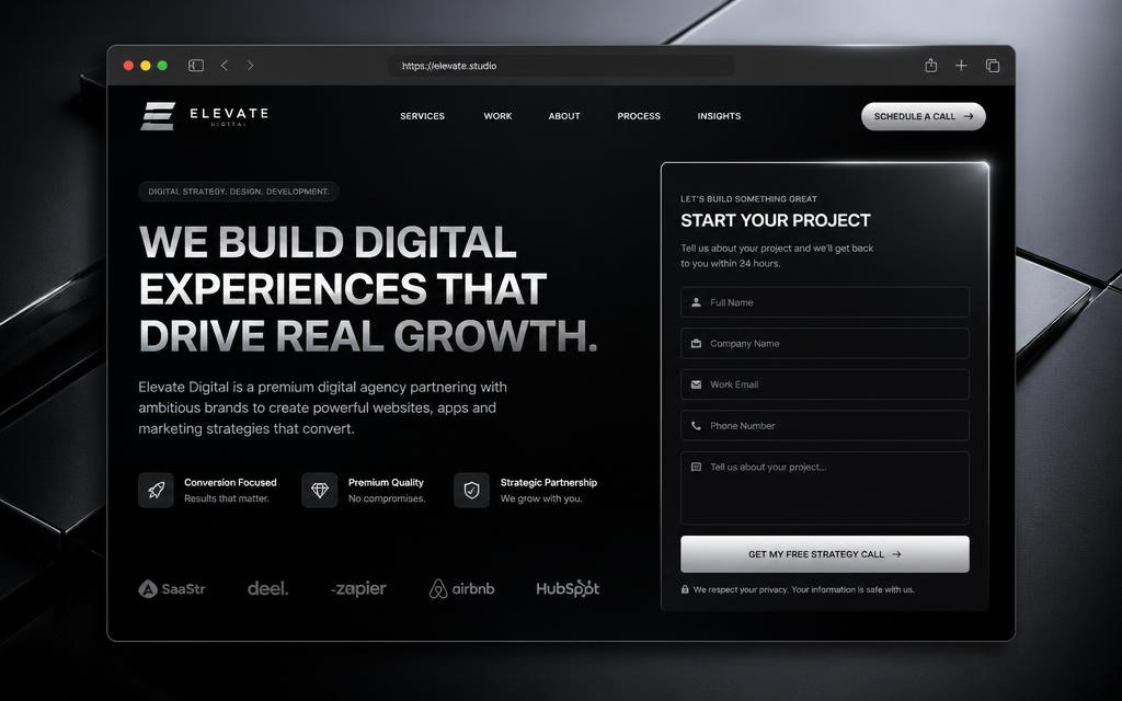 Landing page de captação de leads para agência digital